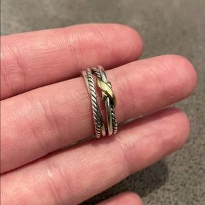 X Crossover Ring w/ 18K Gold